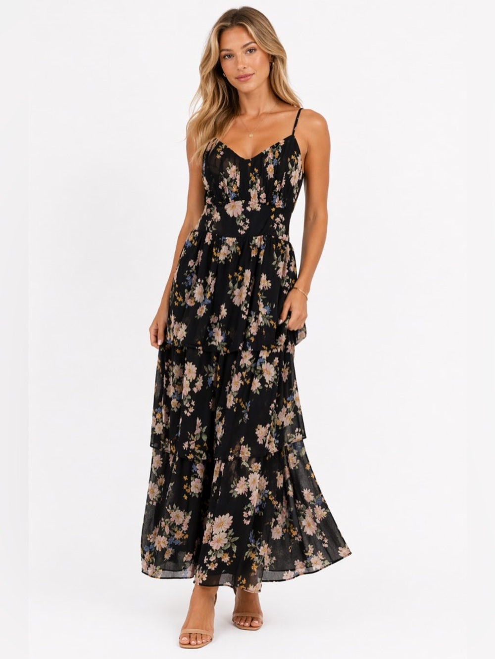 American Eagle Outfitters Black Floral Maxi Dress